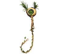 Jumping Spider Shelter - Magnetic Decorative Habitat Accessories, Spider Climbing Rope for Small Reptiles, Natural Cork Bark, Hanging Leaves, Enrichment Toy for Cage Playing Resting