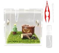 Jumping Spider Terrarium Jumping Spider Enclosure Tarantula Enclosure Acrylic Reptile Terrarium for Small Hermit Crab Critters Snail Tarantula Bugs Insects Style 2