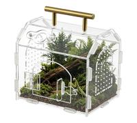 Jumping Spider Terrarium, Transparent Acrylic Reptile Terrarium with Handle, Gecko Cage for Living Room Office Home Travel Scorpions Spiders Frogs Geckos Tarantulas