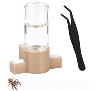 Jumping Spider Water Dispenser Enclosure Accessories, Magnetic Hanging Feeder with Tweezers & Absorbent Cotton Balls for Praying Mantises Pets