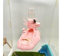 Jumping Spider Water Dispenser, Jumping Spider Hideout,Magnetic Hanging Water Feeder and Hidden Cave,Fence Accessories for Small Animals Such as Jumping Spiders, arboreal Animals, etc. (Pink)