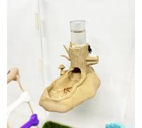 Jumping Spider Water Dispenser, Jumping Spider Hideout,Magnetic Hanging Water Feeder and Hidden Cave,Fence Accessories for Small Animals Such as Jumping Spiders, arboreal Animals, etc. (Wood Color)