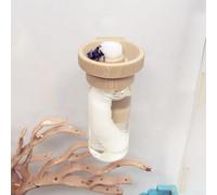 Jumping Spider Water Dispenser, Magnetic Hanging Feeder,Suitable for Jumping Spiders,Tarantulas, Praying Mantises,Arboreal Animals, and Other Small Animal Enclosure Accessories (Wood Color, 10ML)