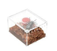 Jumping Spiders Terrarium, Transparent Rearing and Feeding Basin - Acrylic Reptile Container - For Breeding Feeding Observation of Reptiles Snails Snakes Turtles Frogs Geckos Hermit