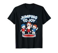 Jumping to Joy Cartoon Friends Trampoline Graphic T-Shirt