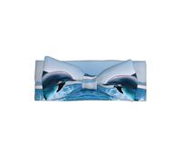 Jumping up dolphins Baby Bow Headband, Soft Stretchy Hair Band for Newborns and Infants, Cute Bow Knot Headwear for Parties and Gifting