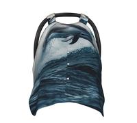 Jumping Up Dolphins Baby Car Seat Cover Soft Baby Nursing Cover Infant Carseat Stroller Cover for Girls and Boys