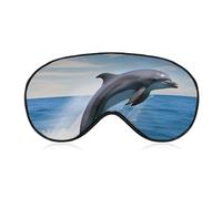 Jumping Up Dolphins Eye Mask, Side Sleeping Mask Light Blindfold Sleeping Mask Nose Pad and Elastic Band for Children Women and Men