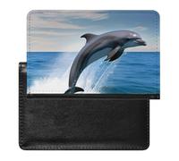 Jumping Up Dolphins Passport Cover Protector Rfid Blocking Passport Holder Id Card Holder Secure Travel Wallet Organizer for Passport Tickets Credit Cards, style, One Size
