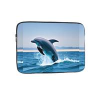 Jumping Up Dolphins Patterned Laptop Sleeve 13 Inch Shockproof For Slim Protective Notebook Computer Bag Briefcase