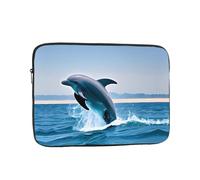 Jumping up Dolphins Patterned Laptop Sleeve, 15 inch Portable Laptop Bag, Suitable for Commuting and Travel.