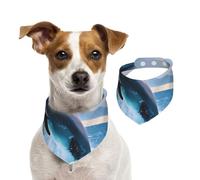 Jumping Up Dolphins,Pet Bib Scarf Cats Dog Bandana Dogs Towel Bib Adjustable Pet Scarf,M