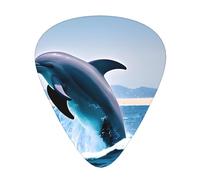 Jumping up dolphins Printed guitar picks, set of 12, three thicknesses, suitable for guitar and ukulele, as a gift
