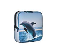 Jumping Up Dolphins, Sanitary Pad Storage Bag, Pad Holder Bag with Zipper, Change Purse