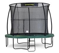 Jumpking 12ft JumpPod Deluxe Round Trampoline With Safety Enclosure Net and Ladder ❘ Outdoor Trampoline For Adults & Kids, 10 Year Frame Warranty, EuroSpring Design For A Super Soft Bounce