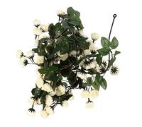 JUMPLAWN 1.8m Simulation Rose Vine with 69 Forks Artificial Flowers Hanging Decoration, White Plastic Material, Never Wither or Fall, for Hallway or Anywhere You Want a Touch of Naturalness