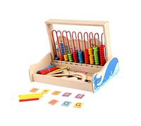 JUMPLAWN 1 Set Wooden Bead Abacus Counting Frame Educational Math Learning Tool for Early Childhood Development Smooth Safe Beads for Birthday Christmas