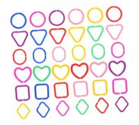 JUMPLAWN 100 Pcs Linking Rings for Boy Girl Vibrant Plastic Chain Links Geometric Educational for Home Classroom Safe for Teething Sensory Play