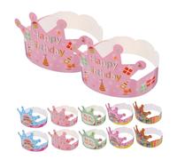 JUMPLAWN 100Pcs Birthday Crowns Paper Hats Decorative Party Crowns for Boys Fun Birthday Celebration Accessories