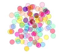 JUMPLAWN 100pcs Colorful Transparent Math Teaching Discs Round Plastic Counters Educational for Early Learning Mathematics Aids