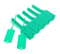JUMPLAWN 100pcs Waterproof Writable Plastic Hanging Tags with Tie Straps, Reusable Green Blank Cable Labels for Industrial Shipping and Luggage Identification