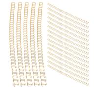 JUMPLAWN 100pcs Wire Binding Spine 1/4 Inch Double Loop 34 Holes Golden Iron Coils for Binding Notebooks and Paper in Offices and Schools with Polished Look, Smooth Turning, and Damage