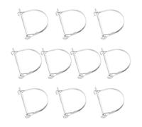 JUMPLAWN 10pcs Carbon Steel Metal Hitch Pins Spring-loaded Latch, D-shaped Trailer Coupler Pins for Secure Equipment in Farming and Gardening, Silver Finish