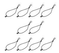 JUMPLAWN 10pcs Mini Strap Clip with Elastic String Black Nylon Webbing | Wires and Nylon Web Straps, Wear Resistant and Multipurpose, Easy to Use and Remove, Outdoor Hiking Use