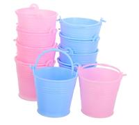 JUMPLAWN 10Pcs Miniature Dollhouse Buckets Decorative Mini Water Pails for Dollhouse Sandbox and Party Favors Realistic Design Small Buckets for Creative Play and Accessories