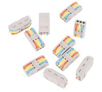 JUMPLAWN 10pcs Wire Terminal Connectors Electrical Splitter Block Material Flame-retardant Insulated Quick Lever Nut Splice for Hard and Soft Cables No Soldering Required