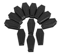 JUMPLAWN 12 Pcs Little Coffin Boxes Plastic Storage Container Portable Black Coffin Shape with Realistic Appearance Lightweight for Halloween Decoration around Houses and Tables