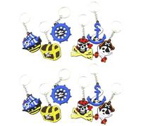 JUMPLAWN 12pcs Halloween Pvc Bag Pendant Key Decoration Set Pirate and Creative Chain Designs for Car Key Decoration and Holiday Props Random Color