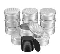 JUMPLAWN 12pcs Magnetic Dog Scent Tins with Honeycomb, Leaf, and Juice Hole Designs, 25 * 2Mm Soft Magnetic Stickers Included, Portable Dog Nosework and Training Kit for Scent Work Exercises