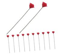 JUMPLAWN 12pcs Miniature Red Rose Arrangement Scale Artificial Flowers for Dollhouse Decor Versatile Home Decoration for Romantic and Creative Displays