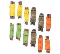 JUMPLAWN 12Pcs Pet Chewing Playthings Teething for Rabbits and Hamsters Safe Molar Rods for Teeth Grinding Fun Cage Accessories to Reduce Loneliness