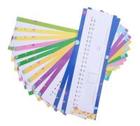 JUMPLAWN 16 Sheets Reusable Paperboard Number Line Dry Erase Boards with Bold Colourful Graphics for Classroom and Home Use, 10.5"x3.46" Math Learning Cards Featuring Cartoon Animal Design
