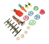 JUMPLAWN 16pcs Hamster Guinea Pig Teeth Chewable Tablets Natural Rabbit Chew Toys for Bunnies Guinea Pig Supplies