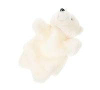 JUMPLAWN 1Pc Animal Hand Puppet Soft Plush Polar Bear for Storytelling and Role Play Comfortable Touch Washable for Imagination Activities and Vocabulary Practice