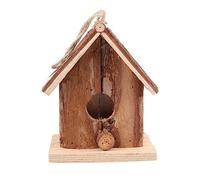 JUMPLAWN 1pc Outdoor Birdhouse Nest for Balcony Garden Double Slanted Design Shelter for Birds Decorative Home Accent Random Wood Grain Color