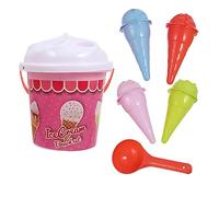 JUMPLAWN 1Set Beach Ice Cream Bucket and Sand Dredging for Outdoor Fun Comfortable Grip Imagination Stimulating Playtime for Boys