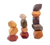 JUMPLAWN 1Set Colorful Wooden Building Blocks Stacking for Educational for Fine Motor Skills and Problem Solving Safe and Beechwood Bricks for Parent