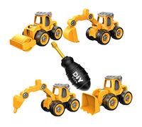 JUMPLAWN 1Set Construction Vehicle Set DIY Excavator for Assembling Fun with Carrying Case Promotes Creativity Social Skills