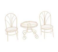 JUMPLAWN 1Set Miniature Garden Furniture Set of Small Table Chairs for Dollhouse Decor Versatile Easy to Clean Miniature Park Accessories for Unique Spaces