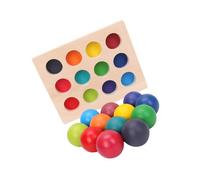 JUMPLAWN 1set Montessori Rainbow Sorting Toy Color Educational Wooden Plaything for Toddlers Memory Skills and Creativity for Early Learning and Development