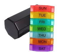 JUMPLAWN 1Set Weekly Pill Organizer Case Portable Day Medication Holder with Compartments Travel Essential for Pills Supplements Easy to Clean Design