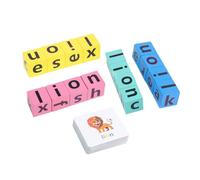 JUMPLAWN 1Set Wooden Alphabet Spelling Educational Letter with Word Cards for Fun Parent Interaction for Early Learners