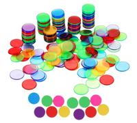 JUMPLAWN 200pcs 19mm Plastic Poker Chips, Stackable Sorting Calculation | Colourful round Counters Support Maths Practice, Reward Systems, Bingo Games, Parties and Money-related Play Random Color