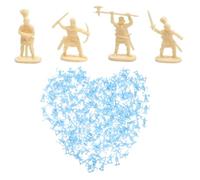 JUMPLAWN 200pcs Medieval Toy Soldiers Plastic Mini Figures Toy Soldiers for Boys Warrior Action Figure