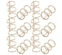 JUMPLAWN 20pcs -Hole Iron Binder Rings for DIY Notebook and Loose Leaf Book Binding, Gold Metal Sturdy Rings with Easy Document Organization, Suitable for School and Office Use