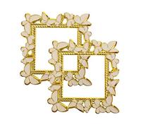 JUMPLAWN 2pcs Acrylic Socket Cover Switch Sticker Protective Cover White Gold European Style Leaf Pattern for Home Wall Switch